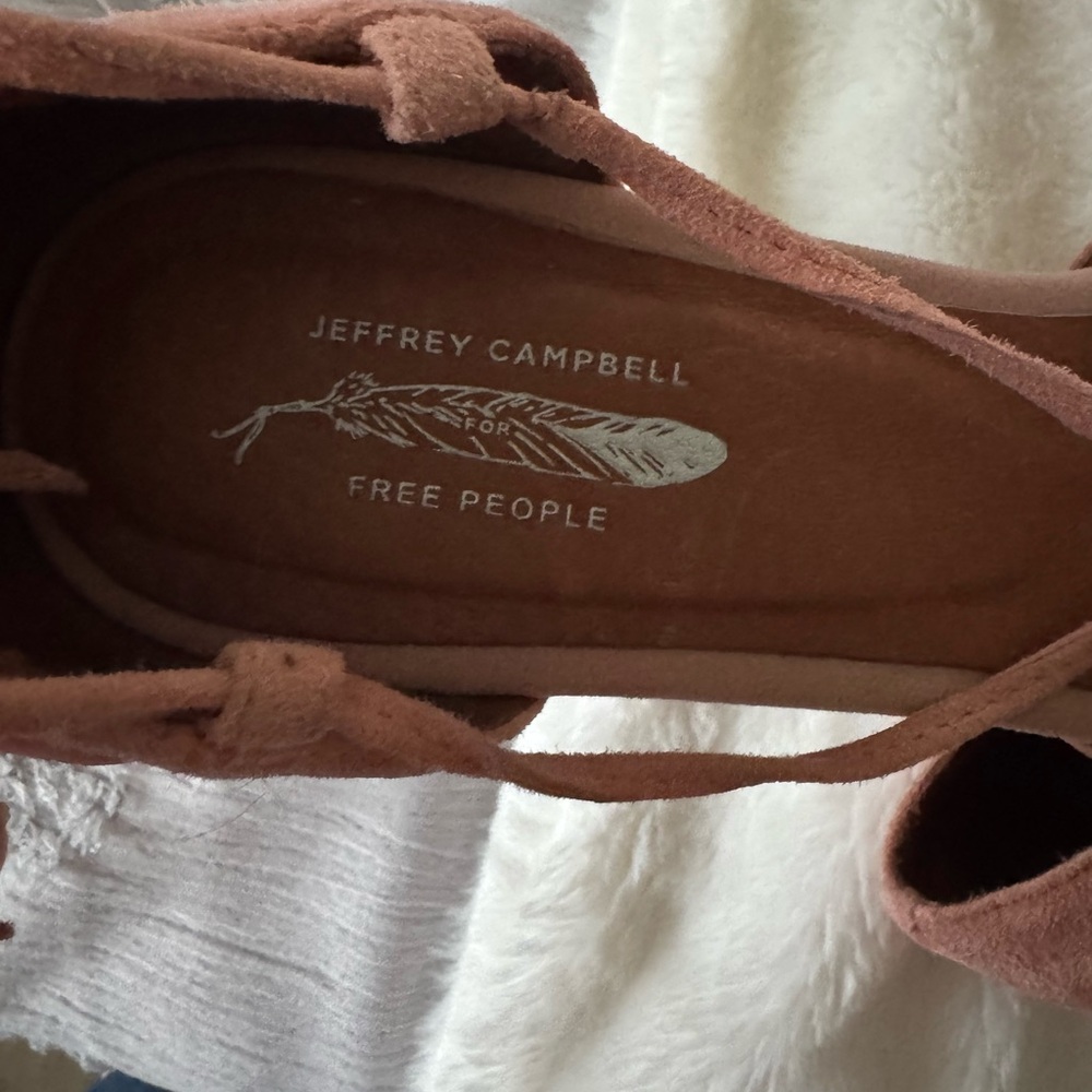 Jeffery Campbell X Free People Blush Pink suede pointed toe strappy heels sz 10 - Picture 7 of 11